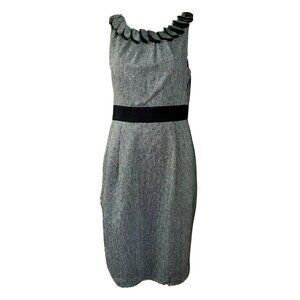 Maggy London Dress Womens Size 10 Solid All Grey Gray Sleeveless Wool Blend